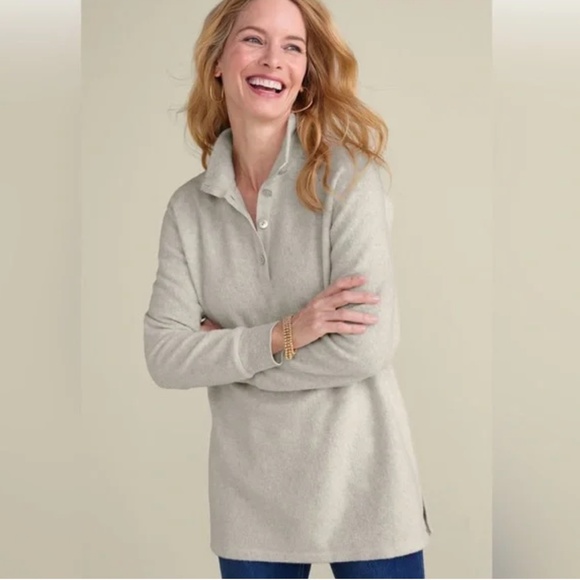 Soft Surroundings Fleece Cuddle Pop Over - Picture 1 of 7